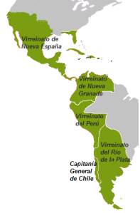 Virreinatos de la América española hacia 1810