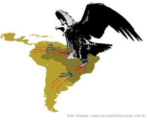Brasil caricaturizado como la nueva águila imperialista dispuesta a dominar a la América de habla española