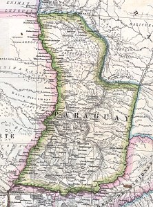 Mapa de Paraguay 1875, "Mapa Original de la Republica Argentina y Estados Adyacentes Comprendiendo Las Republicas Chile, Paraguay y Uruguay". 