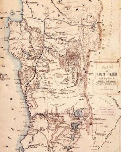 Mapa de la Araucania de 1870