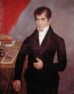 Retrato de José Cecilio del Valle, en un óleo de la escuela guatemalteca del siglo XIX (Museo Nacional de Historia, Ciudad de Guatemala).